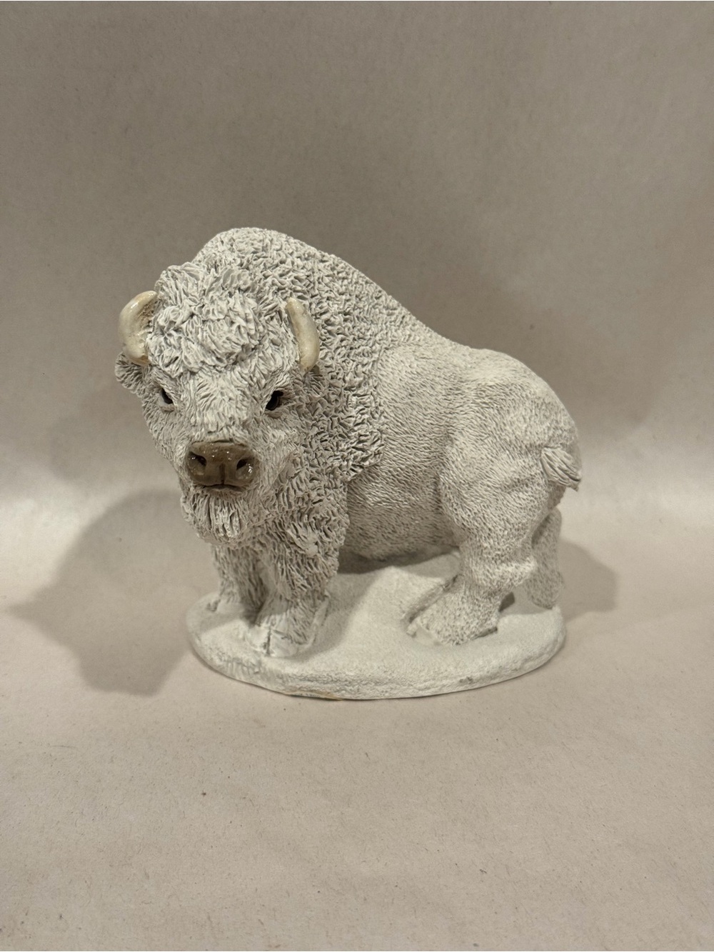 Vintage VTG Stone Critters White Buffalo Bison Figurine Hand Painted SC-459 USA